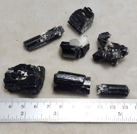 An Aesthetic Natural black Tourmaline crystals lot 94 grams