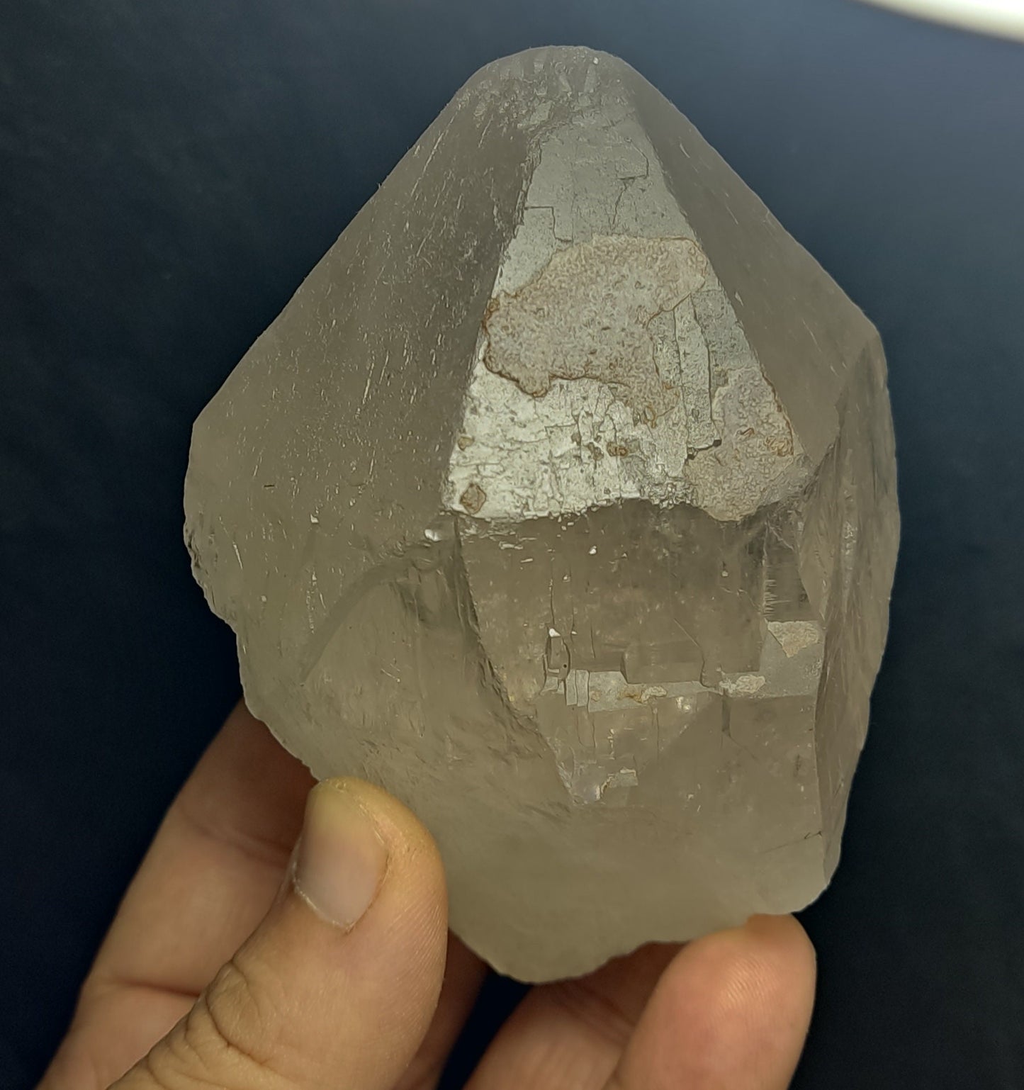 Natural Terminated Quartz Light Smoky Healed Patterns 609 grams